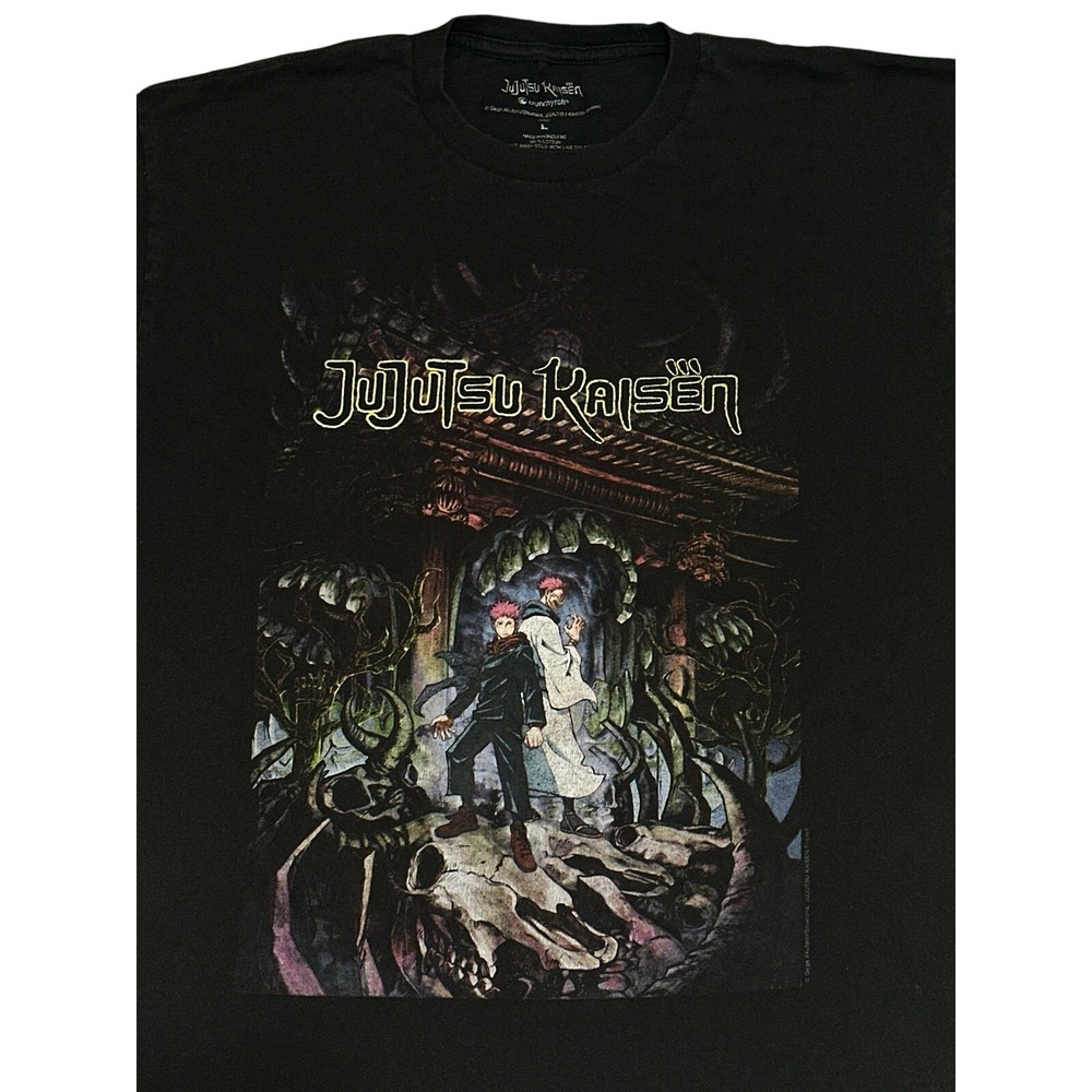 Jujutsu Kaisen Japanese Manga & Anime Black Graphic T-Shirt SizeL By Crunchyroll